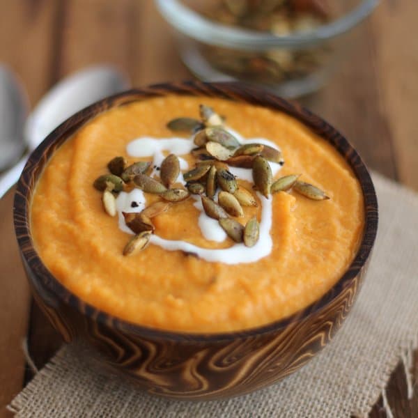 Curried Carrot Soup with Toasted Pepitas