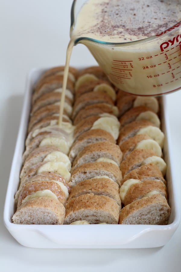 Baked Banana French Toast with Pecan Crumble